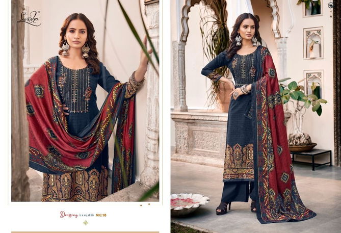 Levisha Nikhaar Printed Pashmina Dress Material Catalog
